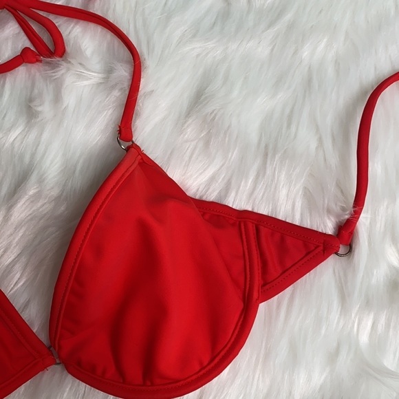 Red Bikini Top Size Small  Underwire - Picture 6 of 7